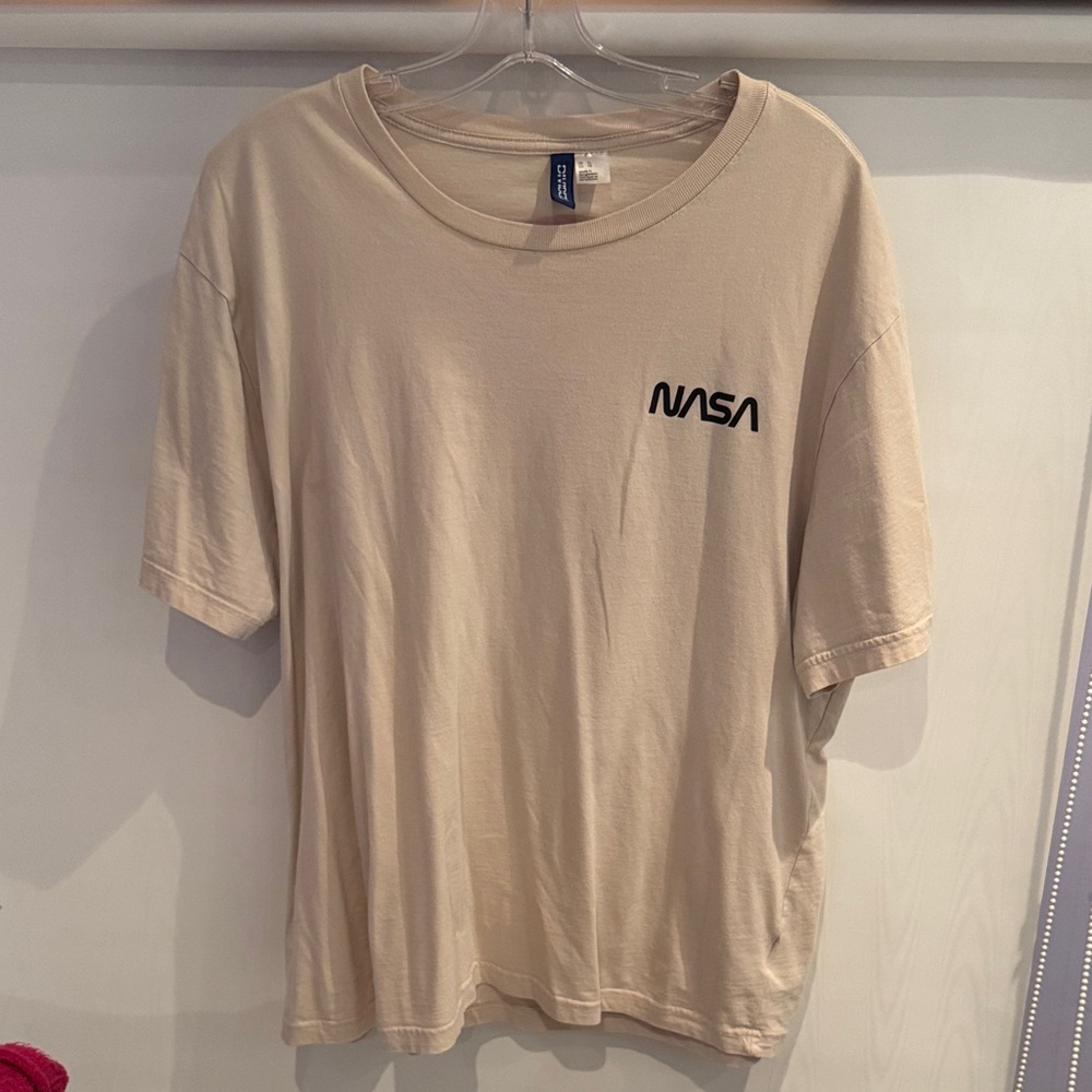 H&M Beige NASA Short Sleeve Tee
